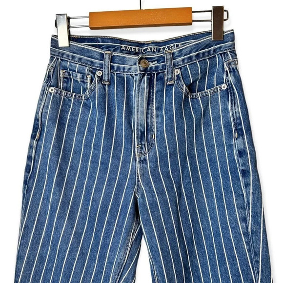 American  Eagle Striped Mom Jean 0R - Picture 4 of 12